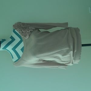 Lauren Conrad Blush Slouchy Sweater with Rosettes